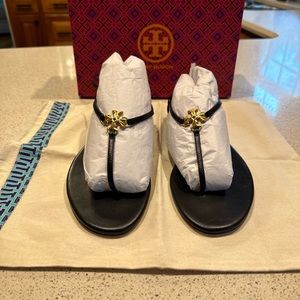 Size 7.5 New Tory Burch Gladiator Sandals - Black